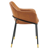 Jovi Vegan Leather Dining Chair Set of 2 Black Tan EEI-6027-BLK-TAN