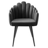 Vanguard Performance Velvet Dining Chair Set of 2 Black Charcoal EEI-6028-BLK-CHA