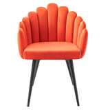 Vanguard Performance Velvet Dining Chair Set of 2 Black Orange EEI-6028-BLK-ORA