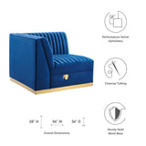 Modway Furniture Sanguine Channel Tufted Performance Velvet Modular Sectional Sofa Left Corner Chair XRXT Navy Blue EEI-6034-NAV