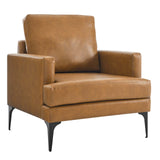 Modway Furniture Evermore Vegan Leather Armchair 0423 Tan EEI-6047-TAN