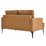 Modway Furniture Evermore Vegan Leather Loveseat 0423 Tan EEI-6048-TAN
