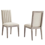 Modway Furniture Maisonette French Vintage Tufted Fabric Dining Side Chairs Set of 2 XRXT Beige EEI-6052-BEI