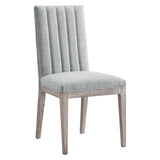 Modway Furniture Maisonette French Vintage Tufted Fabric Dining Side Chairs Set of 2 XRXT Light Gray EEI-6052-LGR