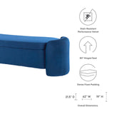 Modway Furniture Nebula Upholstered Performance Velvet Bench XRXT Midnight Blue EEI-6054-MID