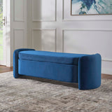 Modway Furniture Nebula Upholstered Performance Velvet Bench XRXT Midnight Blue EEI-6054-MID