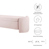 Modway Furniture Nebula Upholstered Performance Velvet Bench XRXT Pink EEI-6054-PNK