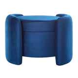 Modway Furniture Nebula Upholstered Performance Velvet Ottoman XRXT Midnight Blue EEI-6055-MID