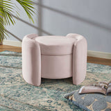 Modway Furniture Nebula Upholstered Performance Velvet Ottoman XRXT Pink EEI-6055-PNK