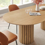 Modway Furniture Senja 95" Oval Dining Table XRXT Oak EEI-6065-OAK-SET