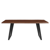 Modway Furniture Viggo 74" Live Edge Acacia Wood Dining Table 0423 Black Walnut EEI-6069-BLK-WAL