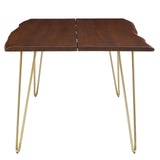 Modway Furniture Ardor 74" Live Edge Acacia Wood Dining Table 0423 Gold Walnut EEI-6070-GLD-WAL