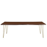 Modway Furniture Ardor 96" Live Edge Acacia Wood Dining Table 0423 Gold Walnut EEI-6072-GLD-WAL
