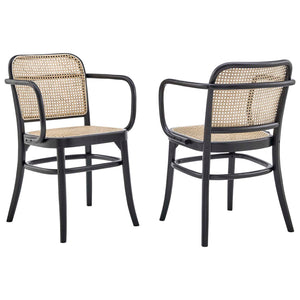Modway Furniture Winona Wood Dining Chair Set of 2 XRXT Black EEI-6076-BLK