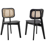 Modway Furniture Habitat Wood Dining Side Chair Set of 2 XRXT Black EEI-6077-BLK