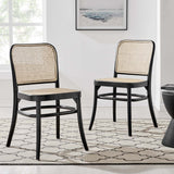 Modway Furniture Winona Wood Dining Side Chair Set of 2 XRXT Black EEI-6078-BLK