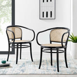 Modway Furniture Oliana Wood Dining Armchair Set of 2 XRXT Black EEI-6079-BLK