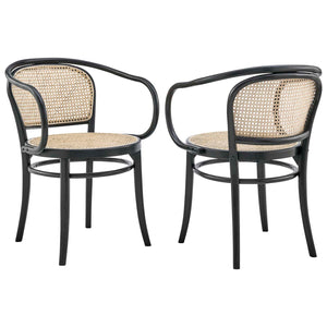 Modway Furniture Oliana Wood Dining Armchair Set of 2 XRXT Black EEI-6079-BLK