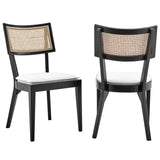 Modway Furniture Caledonia Wood Dining Chair Set of 2 XRXT Black White EEI-6080-BLK-WHI