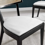 Modway Furniture Caledonia Wood Dining Chair Set of 2 XRXT Black White EEI-6080-BLK-WHI