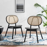 Modway Furniture Malina Wood Dining Side Chair Set of 2 XRXT Black EEI-6081-BLK