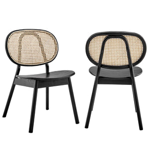 Modway Furniture Malina Wood Dining Side Chair Set of 2 XRXT Black EEI-6081-BLK