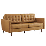 Modway Furniture Exalt Tufted Vegan Leather Sofa XRXT Tan EEI-6099-TAN