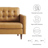 Modway Furniture Exalt Tufted Vegan Leather Sofa XRXT Tan EEI-6099-TAN