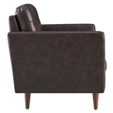 Modway Furniture Exalt Tufted Vegan Leather Loveseat 0423 Brown EEI-6100-BRN