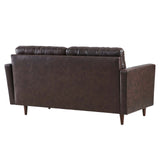 Modway Furniture Exalt Tufted Vegan Leather Loveseat 0423 Brown EEI-6100-BRN