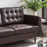 Modway Furniture Exalt Tufted Vegan Leather Loveseat 0423 Brown EEI-6100-BRN