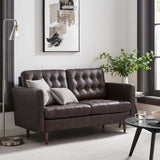 Modway Furniture Exalt Tufted Vegan Leather Loveseat 0423 Brown EEI-6100-BRN