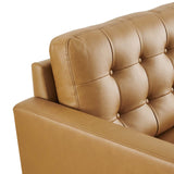 Modway Furniture Exalt Tufted Vegan Leather Loveseat 0423 Tan EEI-6100-TAN