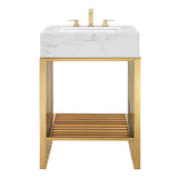 Modway Furniture Gridiron 24" Bathroom Vanity 0423 White Gold EEI-6103-WHI-GLD