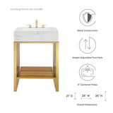 Modway Furniture Gridiron 24" Bathroom Vanity 0423 White Gold EEI-6103-WHI-GLD