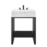 Modway Furniture Gridiron 24" Bathroom Vanity 0423 White Black EEI-6104-WHI-BLK