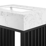 Modway Furniture Gridiron 24" Bathroom Vanity 0423 White Black EEI-6104-WHI-BLK