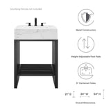 Modway Furniture Gridiron 24" Bathroom Vanity 0423 White Black EEI-6104-WHI-BLK