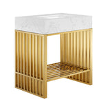 Modway Furniture Gridiron 30" Bathroom Vanity 0423 White Gold EEI-6105-WHI-GLD