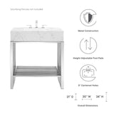 Modway Furniture Gridiron 30" Bathroom Vanity 0423 White Silver EEI-6105-WHI-SLV