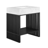 Modway Furniture Gridiron 30" Bathroom Vanity 0423 White Black EEI-6106-WHI-BLK