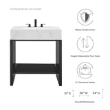 Modway Furniture Gridiron 30" Bathroom Vanity 0423 White Black EEI-6106-WHI-BLK