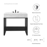 Modway Furniture Gridiron 36" Bathroom Vanity 0423 White Black EEI-6108-WHI-BLK