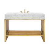 Modway Furniture Gridiron Bathroom Vanity 0423 White Gold EEI-6109-WHI-GLD