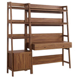 Modway Furniture Bixby 2-Piece Wood Office Desk and Bookshelf 0423 Walnut EEI-6111-WAL