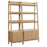 Modway Furniture Bixby Wood Bookshelves - Set of 2 0423 Oak EEI-6113-OAK