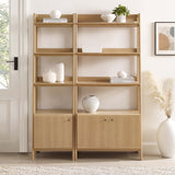 Modway Furniture Bixby Wood Bookshelves - Set of 2 0423 Oak EEI-6113-OAK