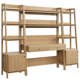 Bixby 3-Piece Wood Office Desk and Bookshelf