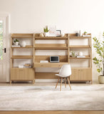 Modway Furniture Bixby 3-Piece Wood Office Desk and Bookshelf 0423 Oak EEI-6115-OAK