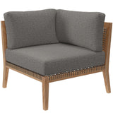 Modway Furniture Clearwater Outdoor Patio Teak Wood Loveseat 0423 Gray Graphite EEI-6119-GRY-GPH